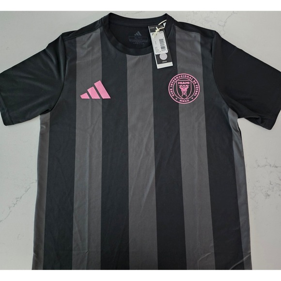 Adidas Inter Miami CF Messi 10 Soccer Jersey Black Grey Pink XL JW4340 NWT Mens - Picture 9 of 10